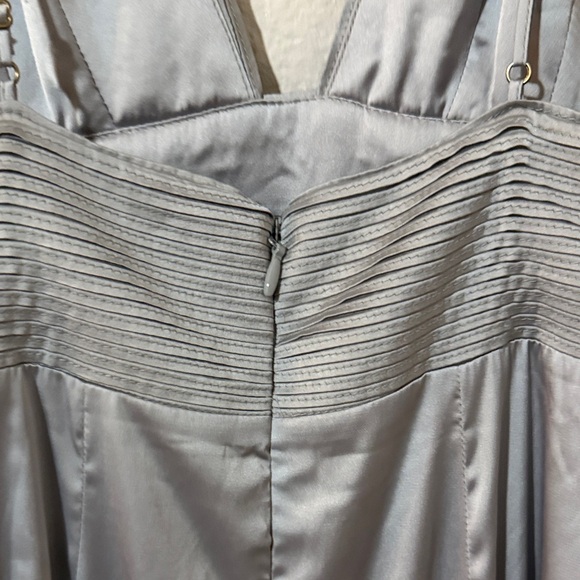 House of CB Ronel grey satin pintuck Dress Sz Medium M - Picture 11 of 15